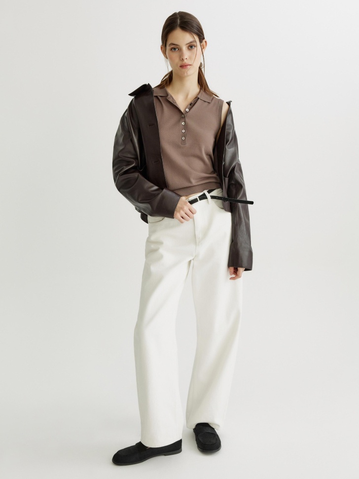 вязаный топ из смесового лиоцелла премиум качества от бренда sela вид слева