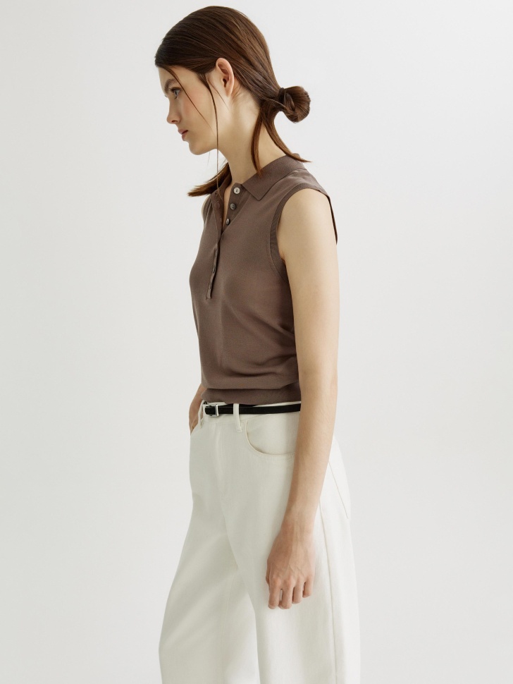 вязаный топ из смесового лиоцелла премиум качества по цене 3999 руб вид справа