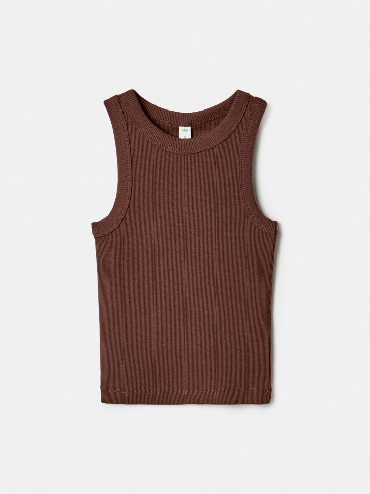 Базовый топ Sela для девочек, коричневый, арт. 43932