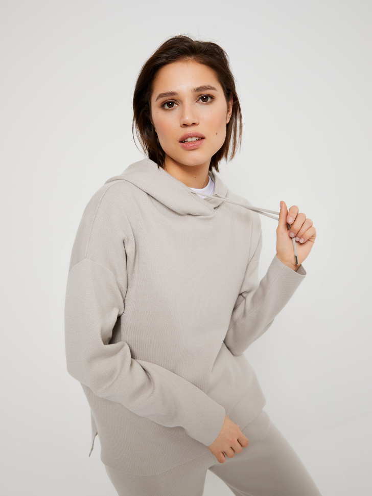 

Худи из вязаного трикотажа, Белый