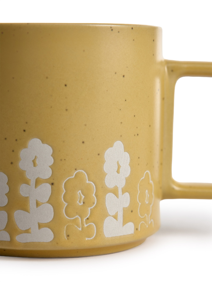 кружка из каменной керамики с рисунком по цене 1199 руб вид справа