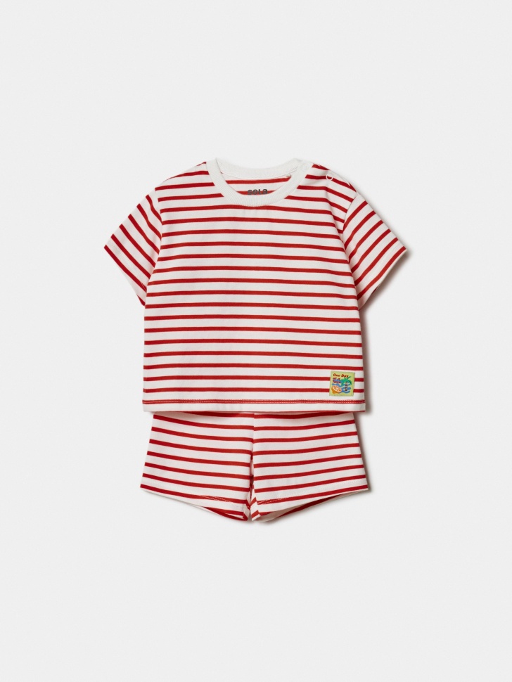 Комплект SELA для малышей: футболка и шорты в полоску, разноцветный, арт. 50488