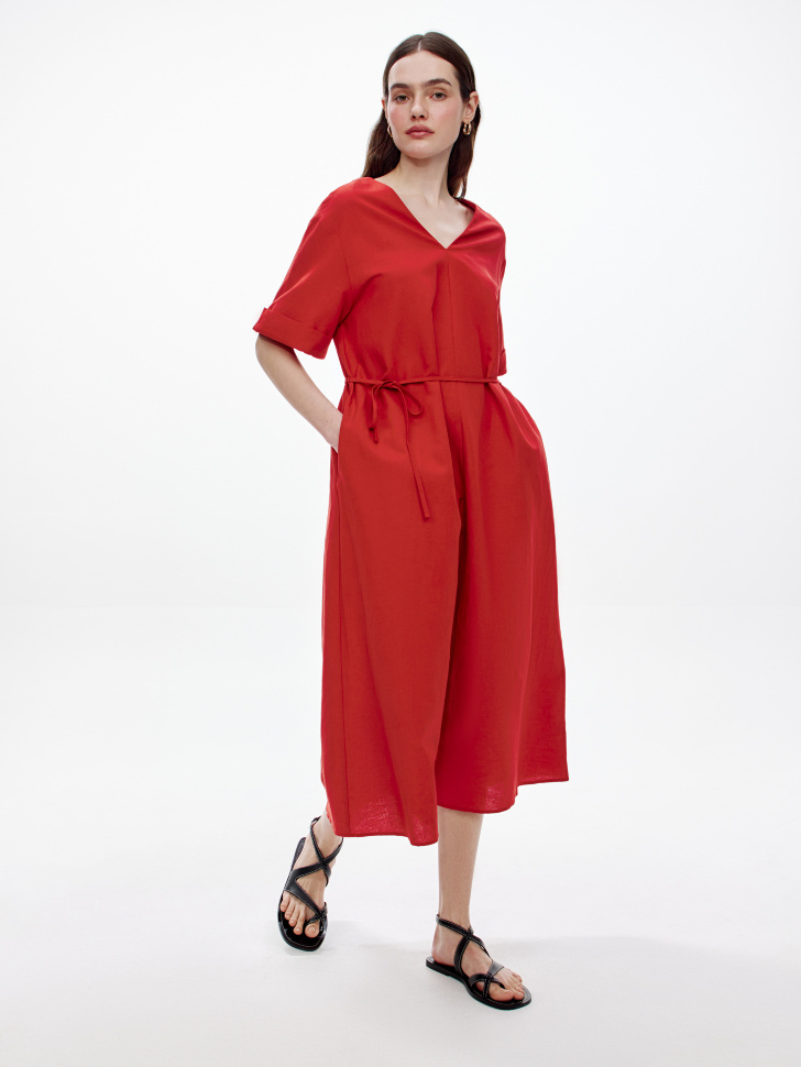 Платье миди Sela из смесовой ткани, красный, арт. 52835