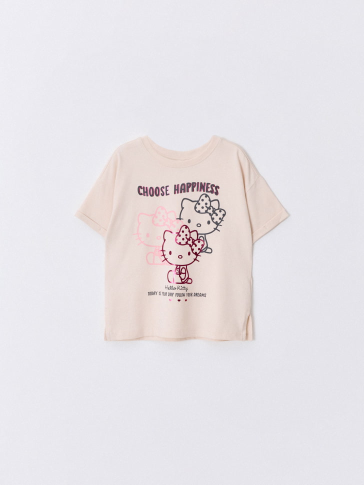 футболка оверсайз с принтом hello kitty для девочек 4610283612607 фотография