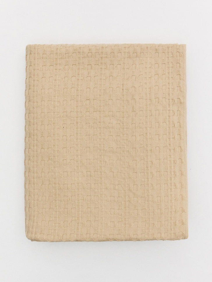 Вафельное покрывало из хлопка, бежевый, арт. 17059