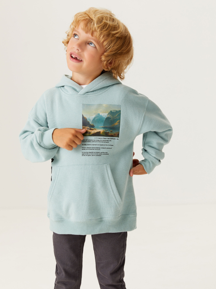 

Худи с принтом для мальчиков из коллекции «Третьяковская галерея», Голубой