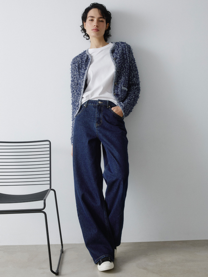 кардиган из фактурной двуцветной пряжи 4610517300485 по акции