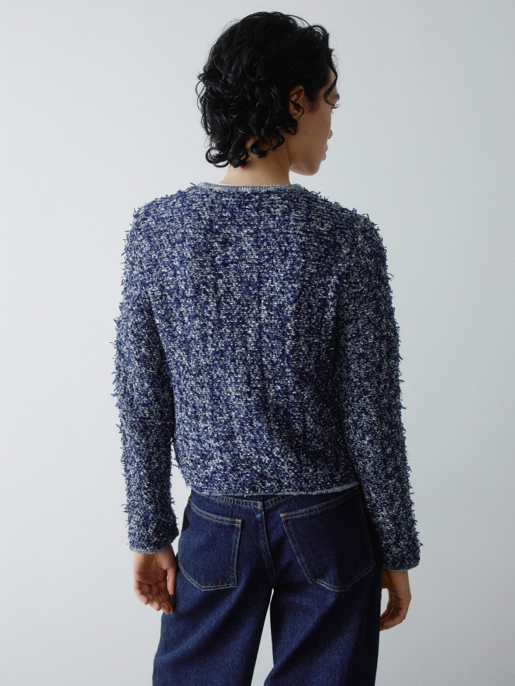 кардиган из фактурной двуцветной пряжи 4610517300485 купить с доставкой