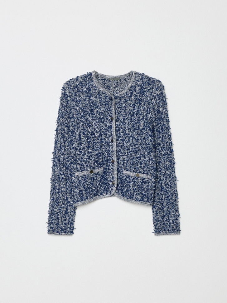 кардиган из фактурной двуцветной пряжи 4610517300485 по низкой цене