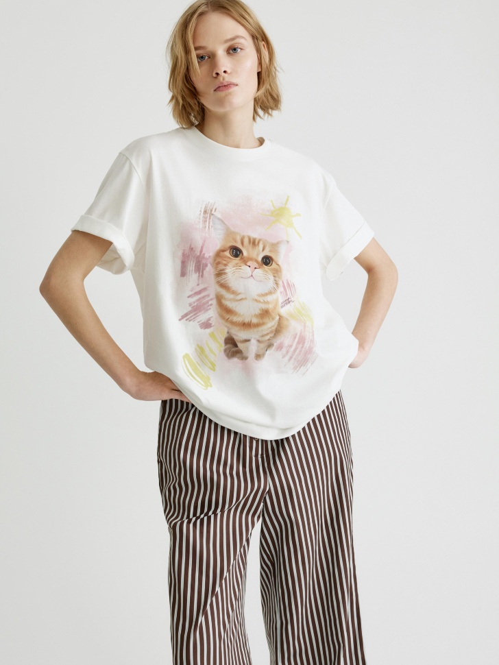 домашняя футболка оверсайз с принтом 4610517328298 фотография