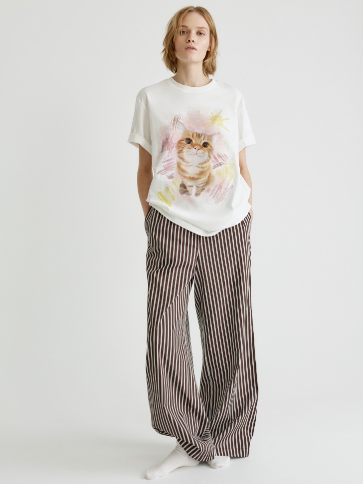 домашняя футболка оверсайз с принтом 4610517328298 по акции