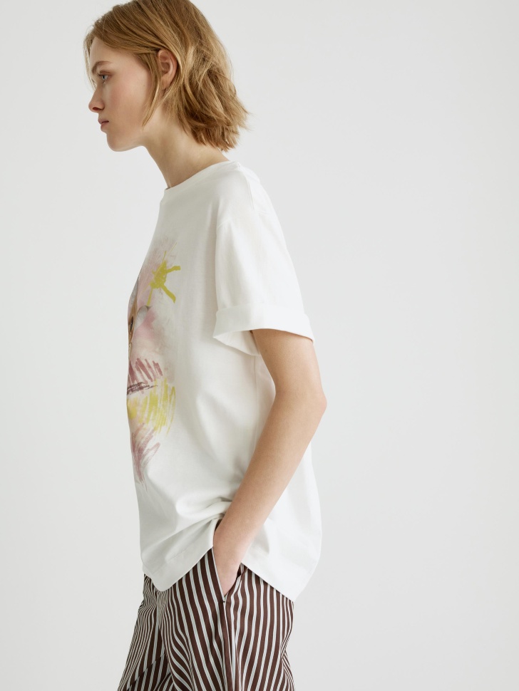 домашняя футболка оверсайз с принтом 4610517328298 купить с доставкой