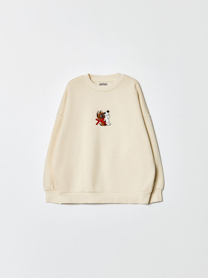 свитшот для девочек с принтом  x союзмультфильм от бренда sela вид слева