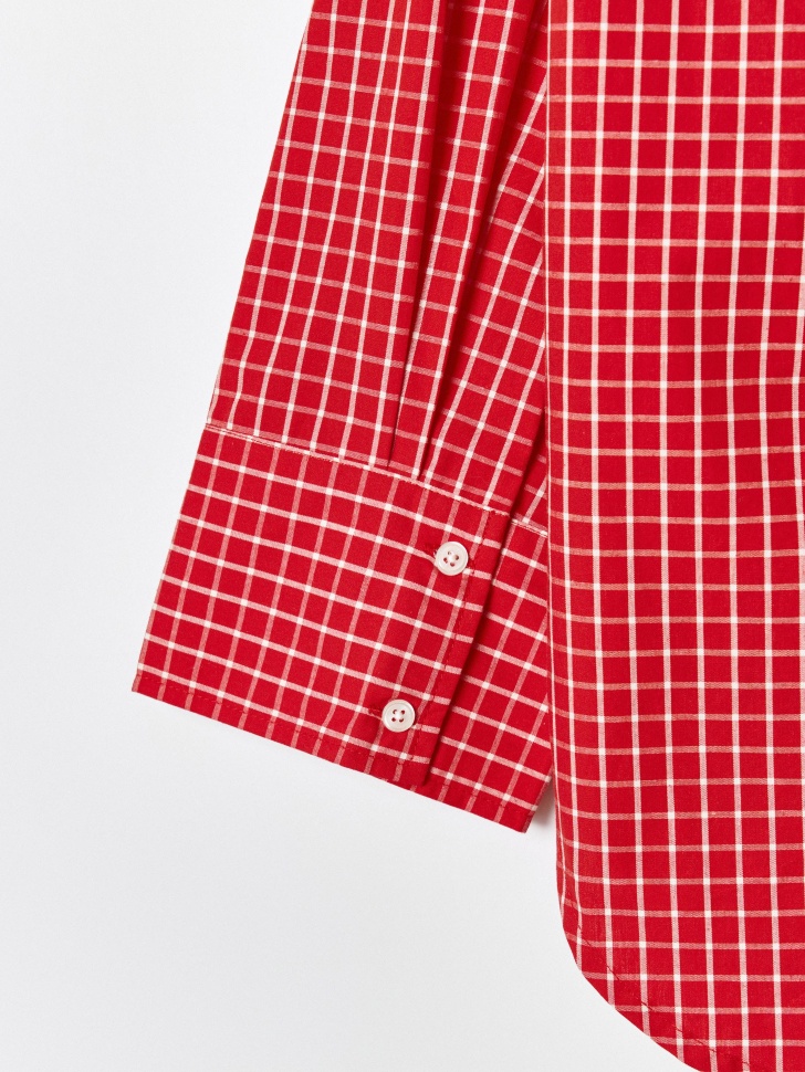 рубашка оверсайз в клетку для девочек из россии вид сбоку