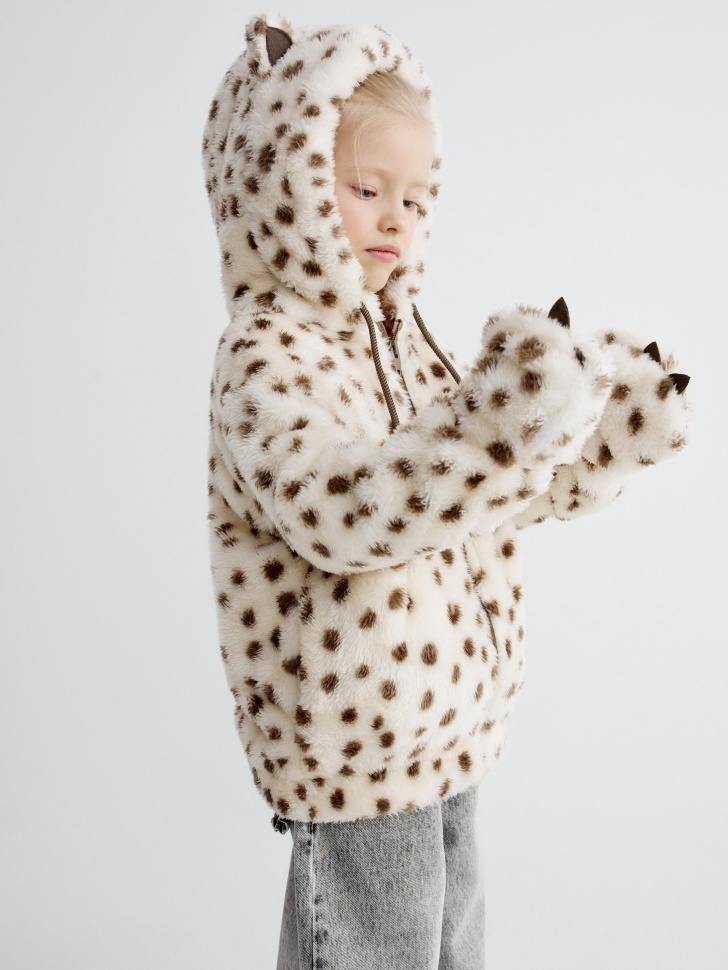 Плюшевая толстовка с ушками на капюшоне для девочек 1999₽