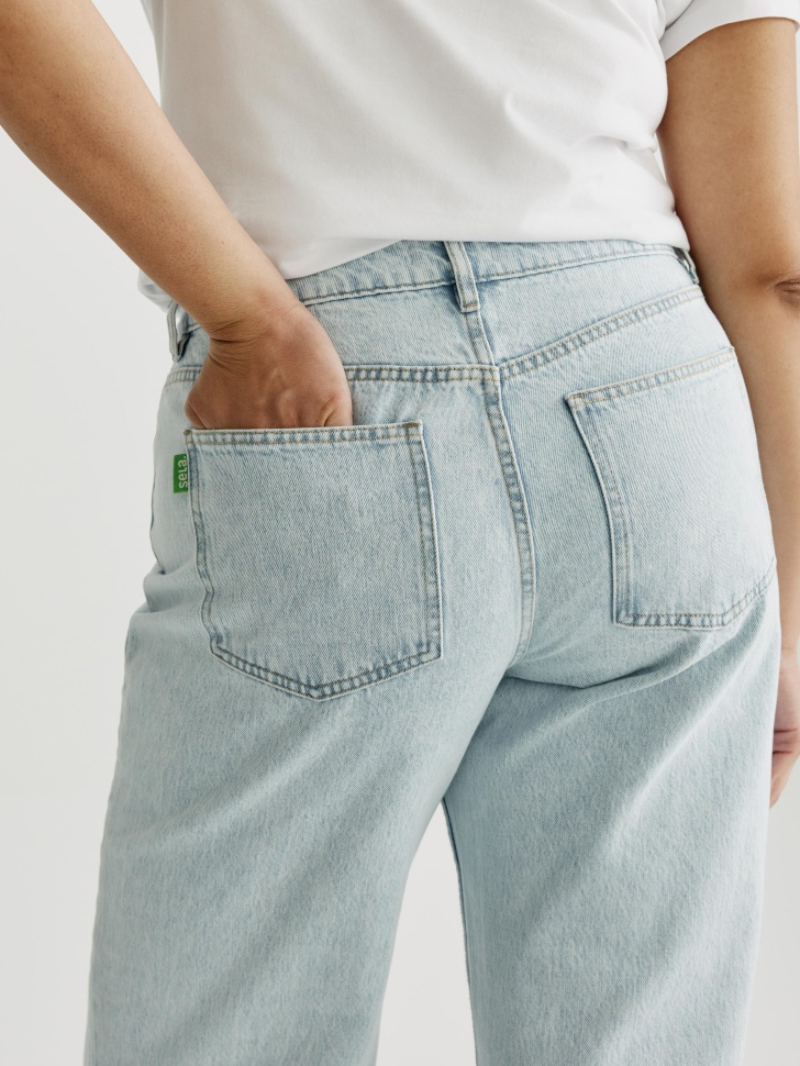 широкие джинсы 411 из органического хлопка для взрослого возраста с изнаночной стороны