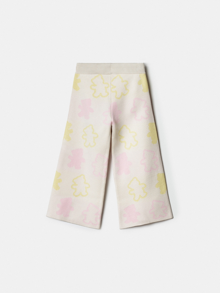 вязаные широкие брюки с принтом для девочек от бренда sela вид слева