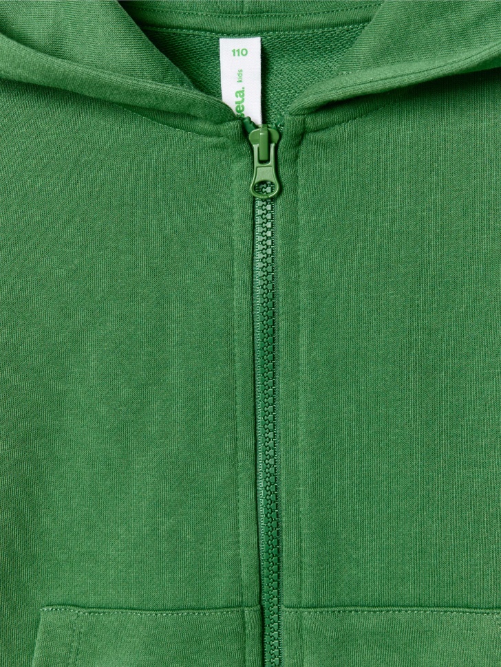 толстовка с ушками на капюшоне детская из хлопка спереди