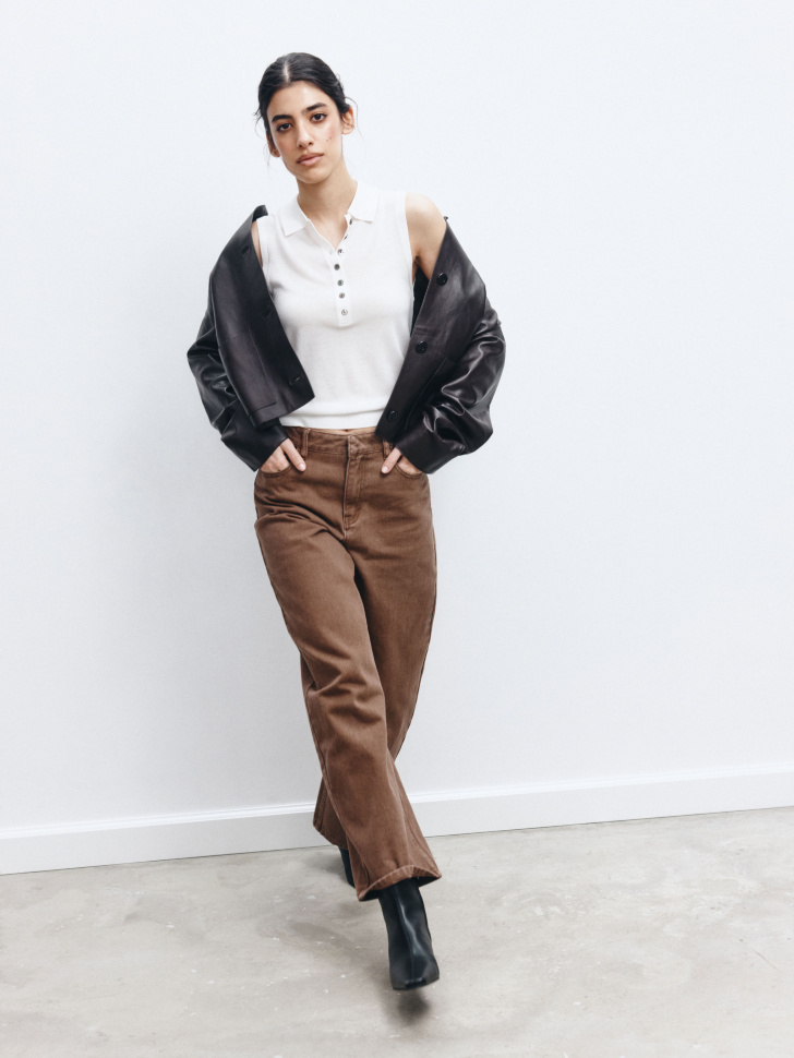 вязаный топ из смесового лиоцелла премиум качества от бренда sela вид слева