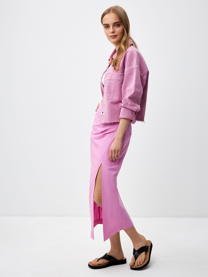 

Юбка миди из смесового льна