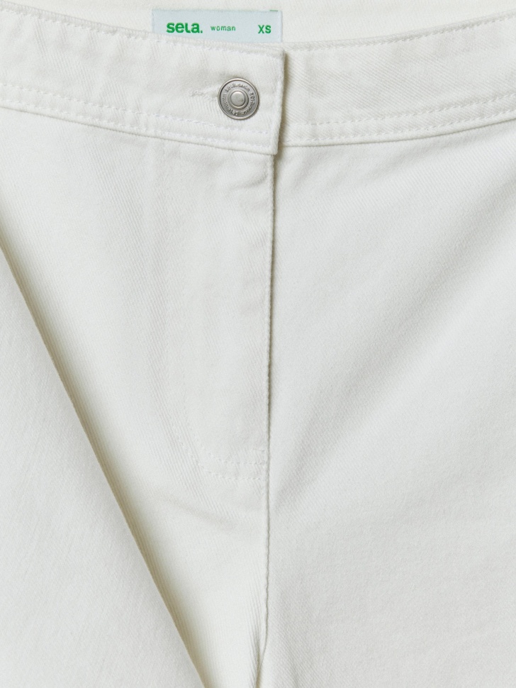 джинсовая мини юбка-шорты с запахом универсального стиля с лицевой стороны