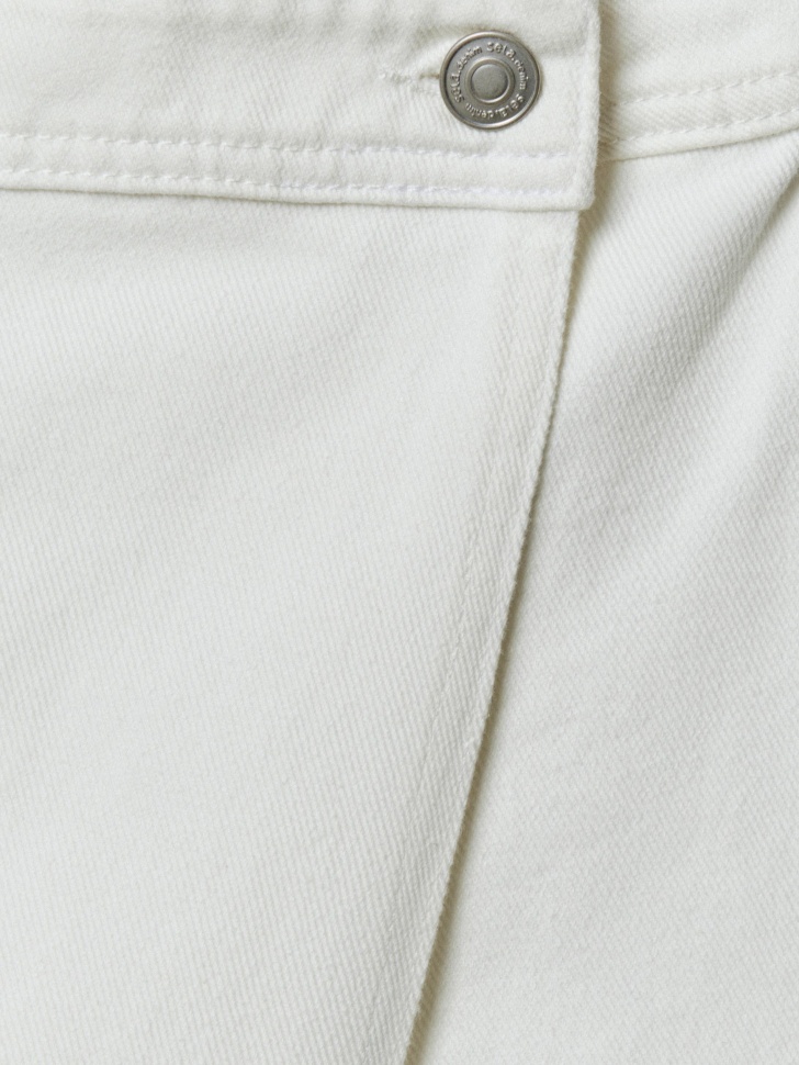 джинсовая мини юбка-шорты с запахом для взрослого возраста с изнаночной стороны