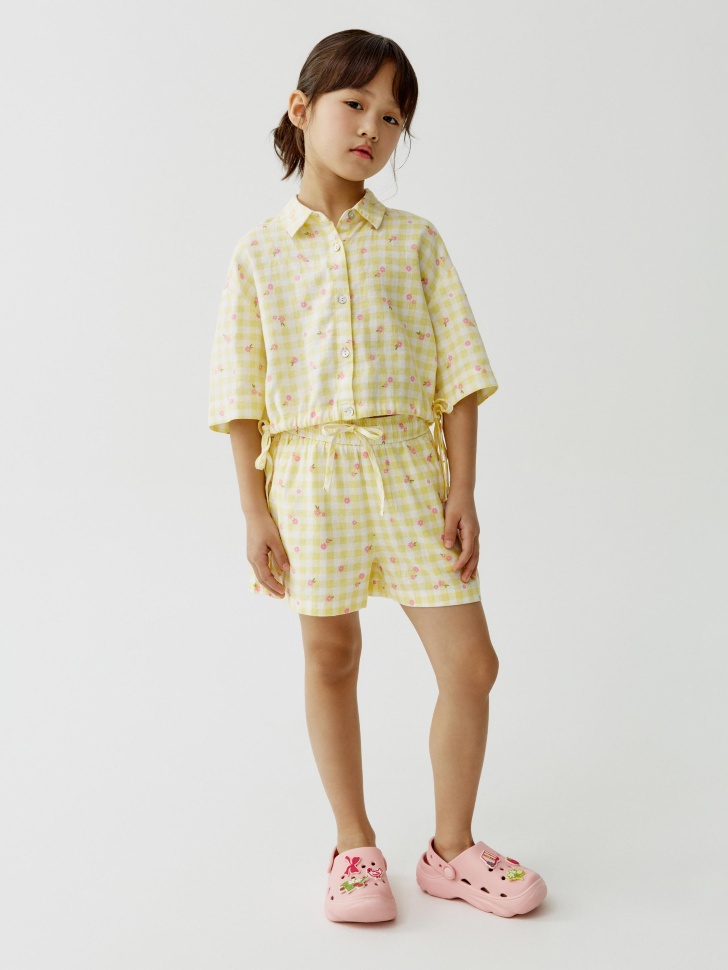 Льняные шорты Sela, желтый, арт. 52181