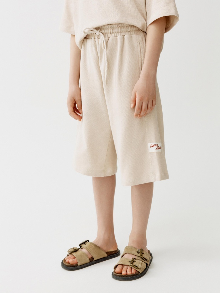 Шорты трикотажные удлиненные Sela, бежевый, арт. 52595