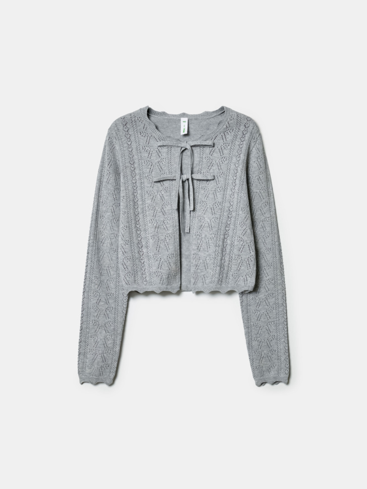 ажурный кардиган на завязках для девочек по цене 2299 руб вид справа