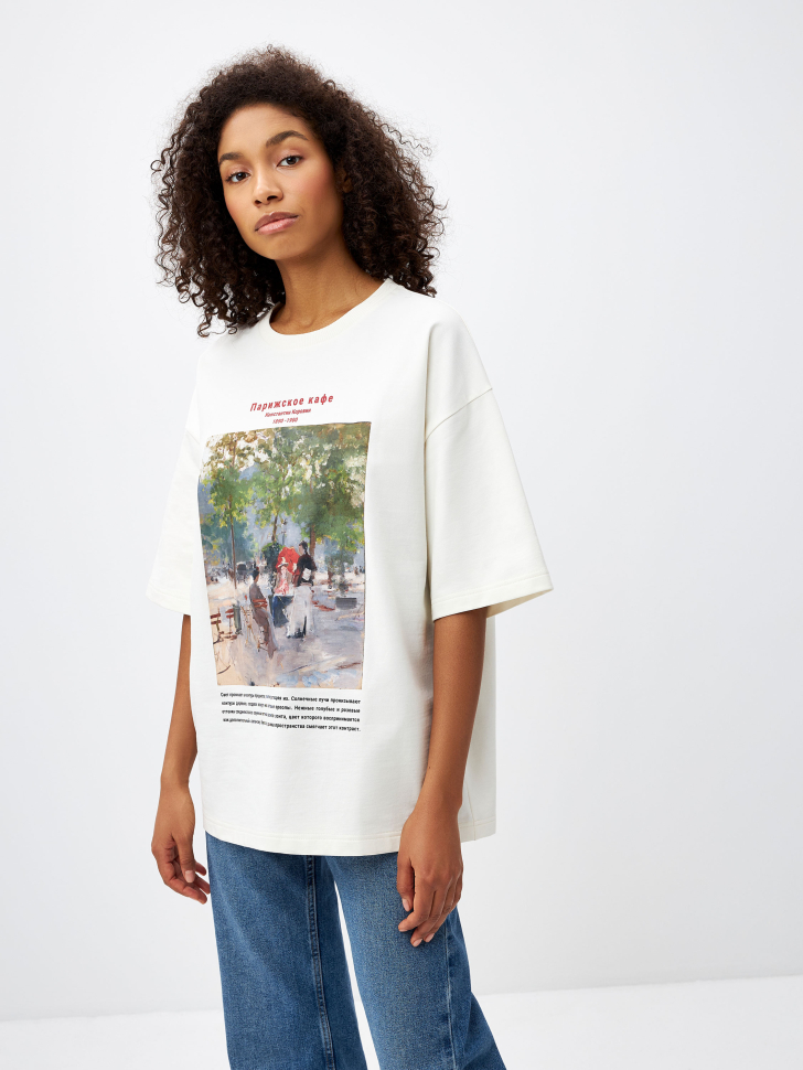 

Футболка ENDY OVERSIZE FIT с принтом из коллекции «Третьяковская галерея», Бежевый