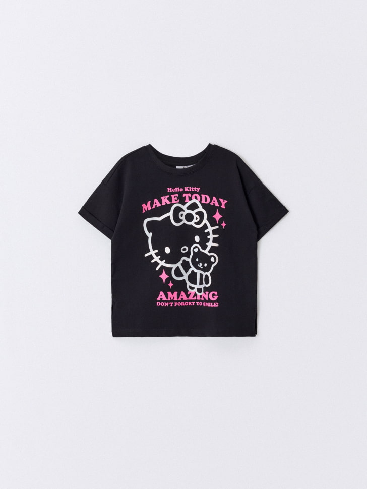 футболка оверсайз с принтом hello kitty для девочек 4610283612706 фотография