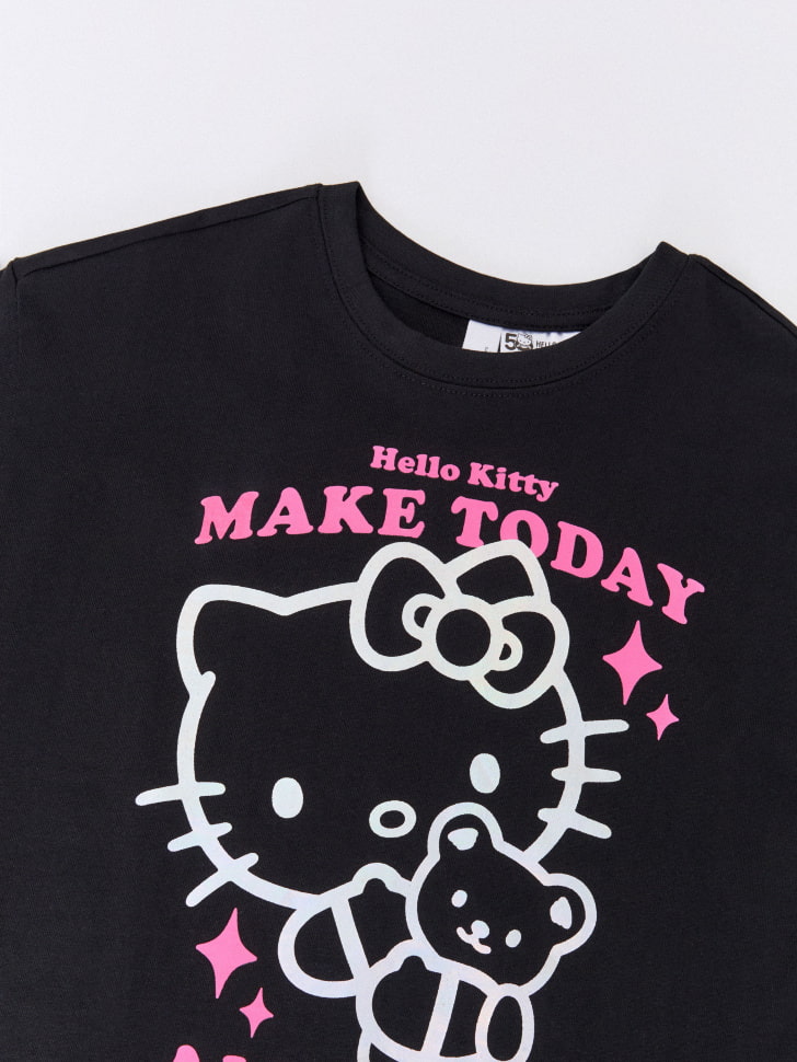 футболка оверсайз с принтом hello kitty для девочек 4610283612706 в интернет магазине