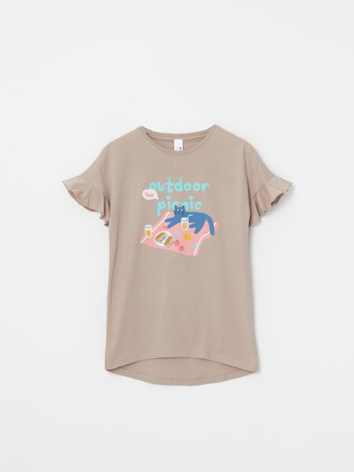 Ночная сорочка с принтом для девочек (коричневый, 92-98 (2-3 YEARS))