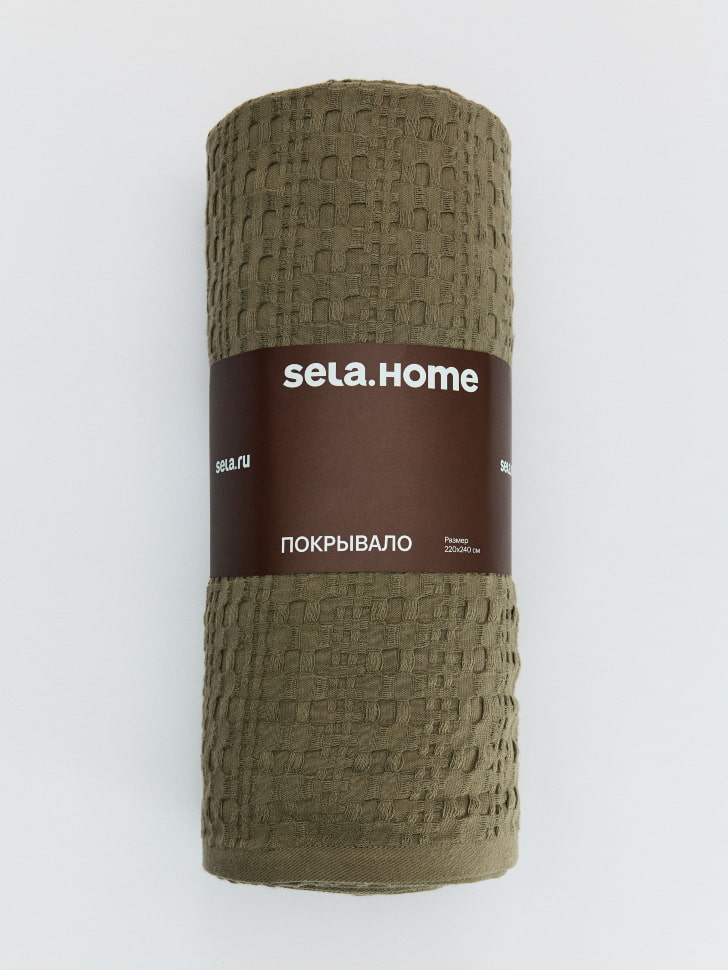 вафельное покрывало из хлопка 240х220 см по цене 4399 руб вид справа