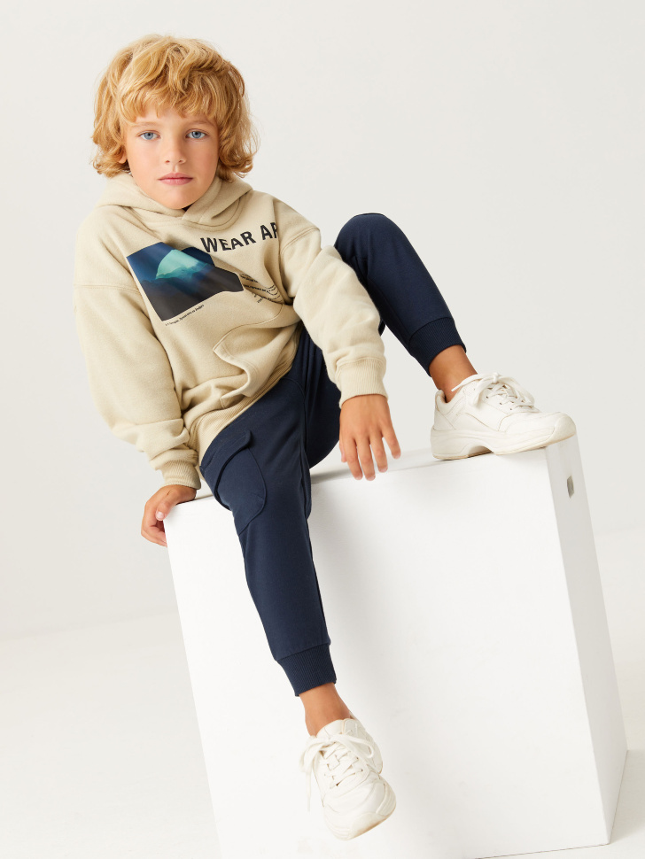 

Худи с принтом для мальчиков из коллекции «Третьяковская галерея», Бежевый