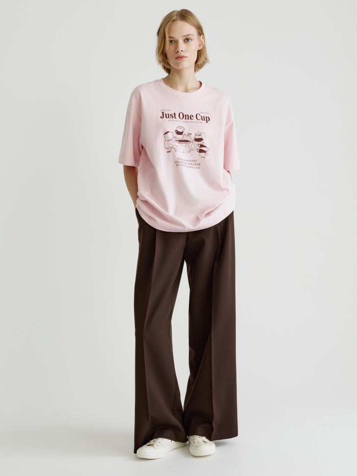 футболка оверсайз с принтом от бренда sela вид слева