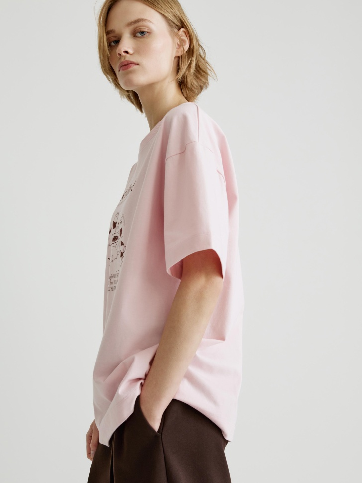 футболка оверсайз с принтом по цене 1599 руб вид справа