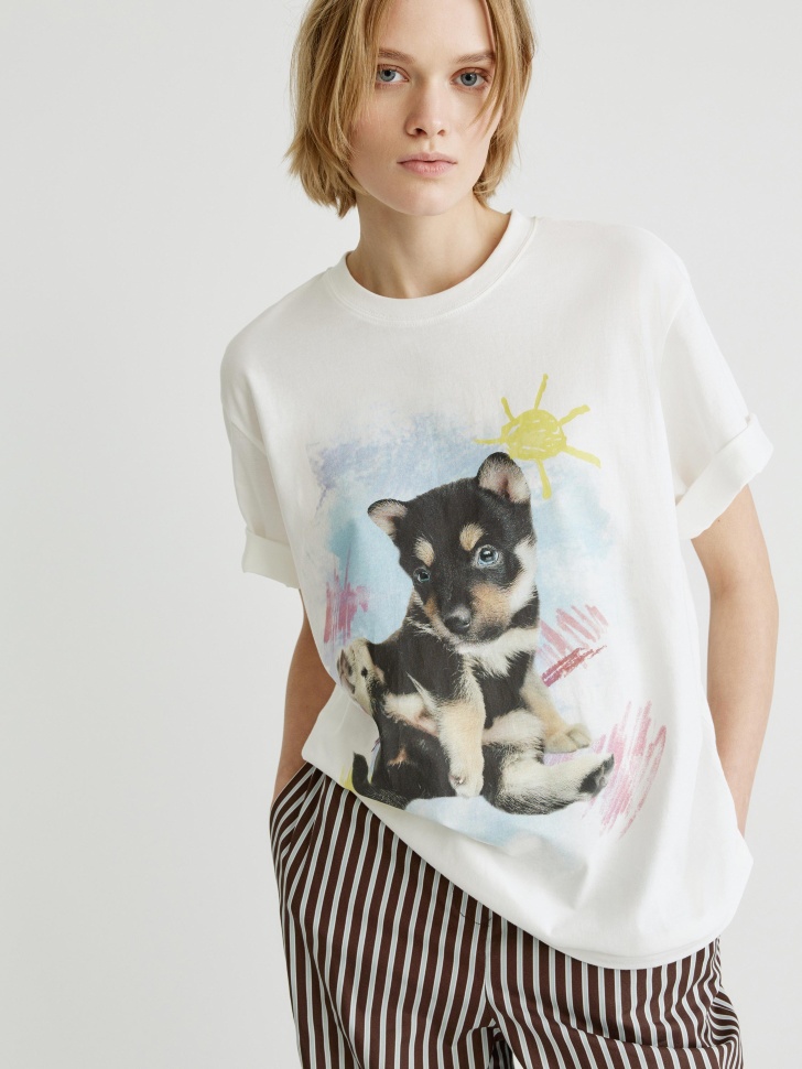 домашняя футболка оверсайз с принтом 4610517328335 фотография