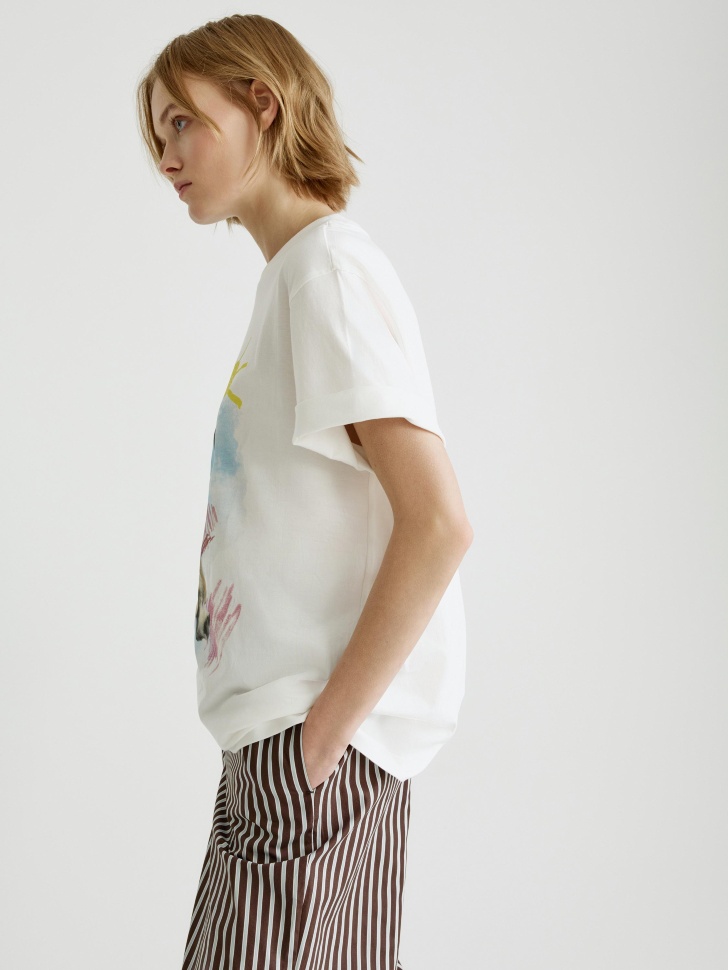 домашняя футболка оверсайз с принтом 4610517328335 купить с доставкой