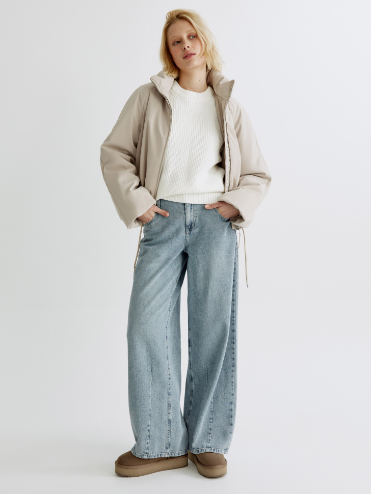 базовый вязаный джемпер оверсайз из россии вид сбоку