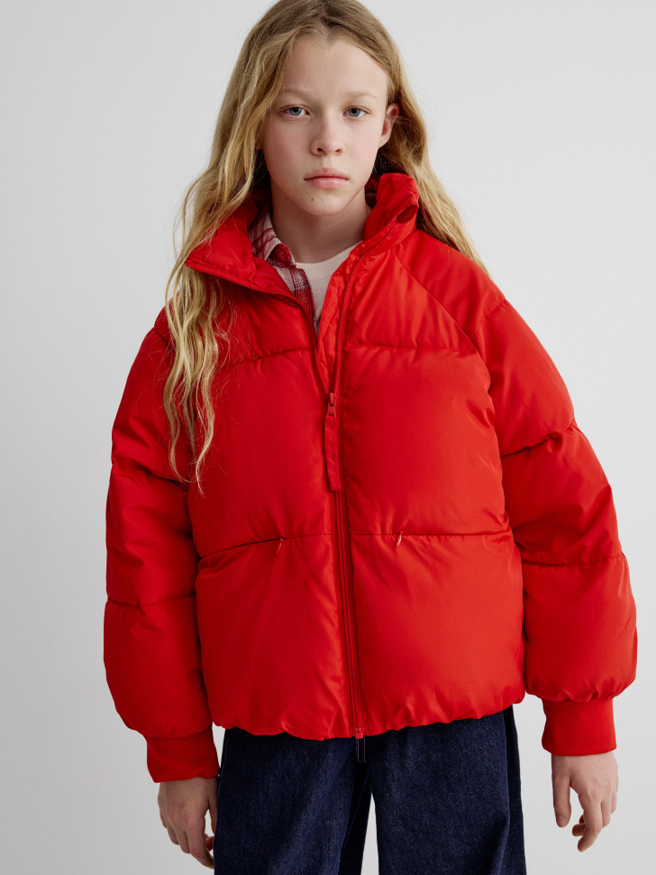 дутая стеганая куртка для девочек по цене 3799 руб вид справа