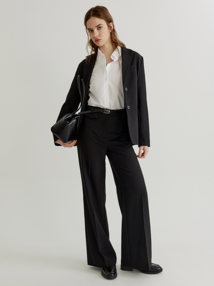 рубашка оверсайз из хлопка с вискозой от известного бренда по акции