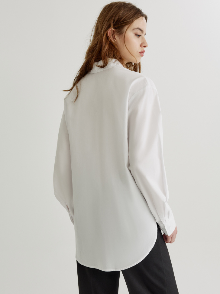 рубашка оверсайз из хлопка с вискозой по цене 1999 руб с промокодом