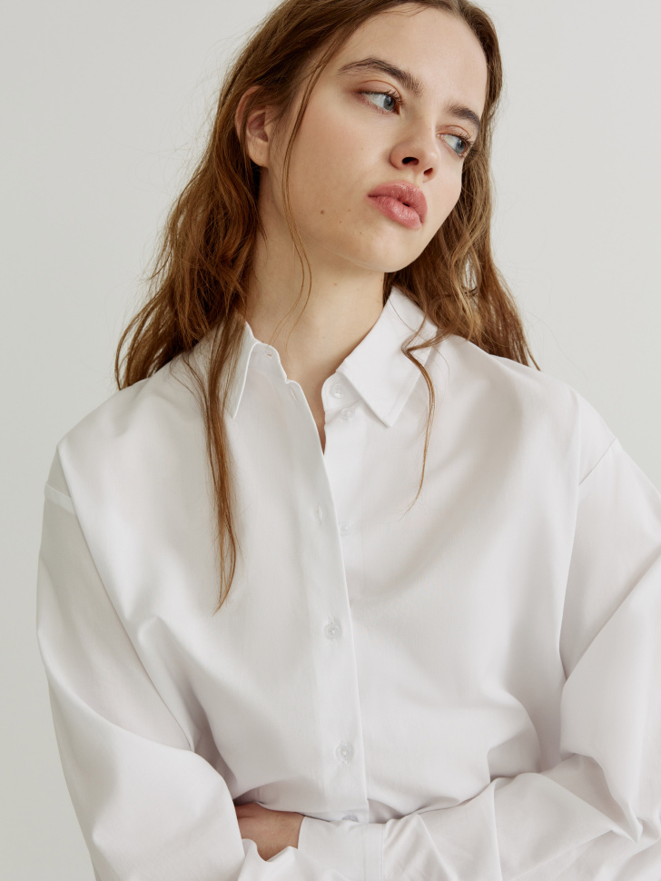 рубашка оверсайз из хлопка с вискозой из россии купить с доставкой