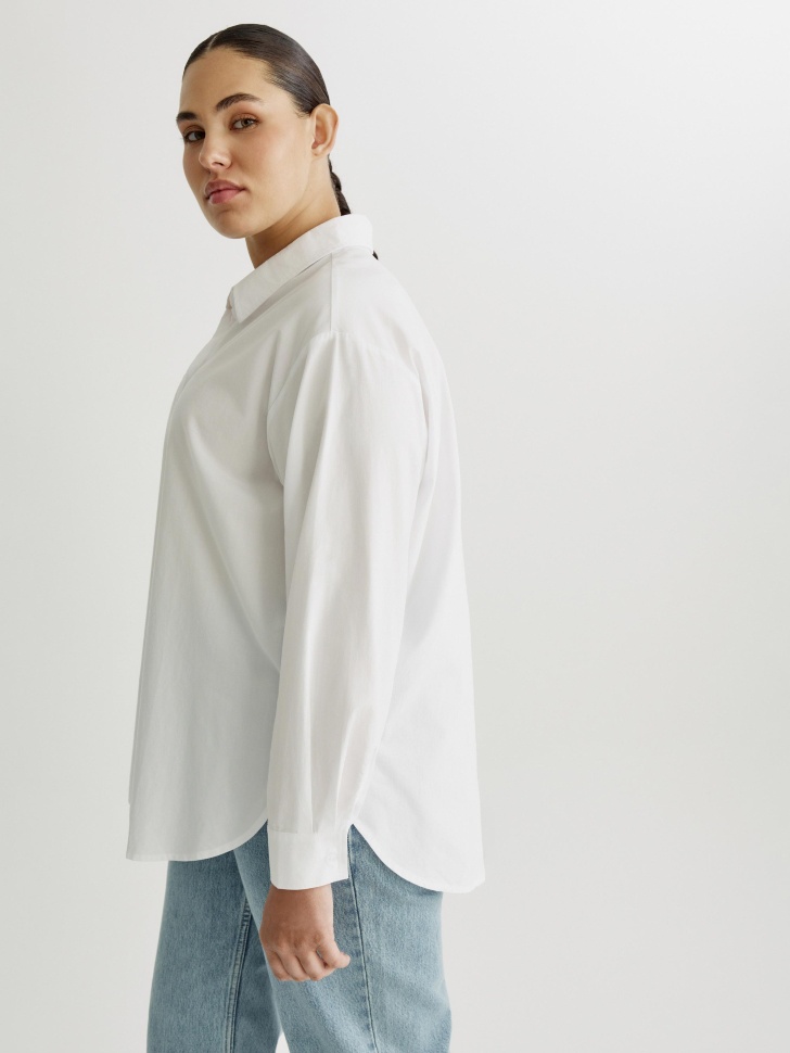 рубашка оверсайз из хлопка с вискозой из проверенных материалов со скидкой