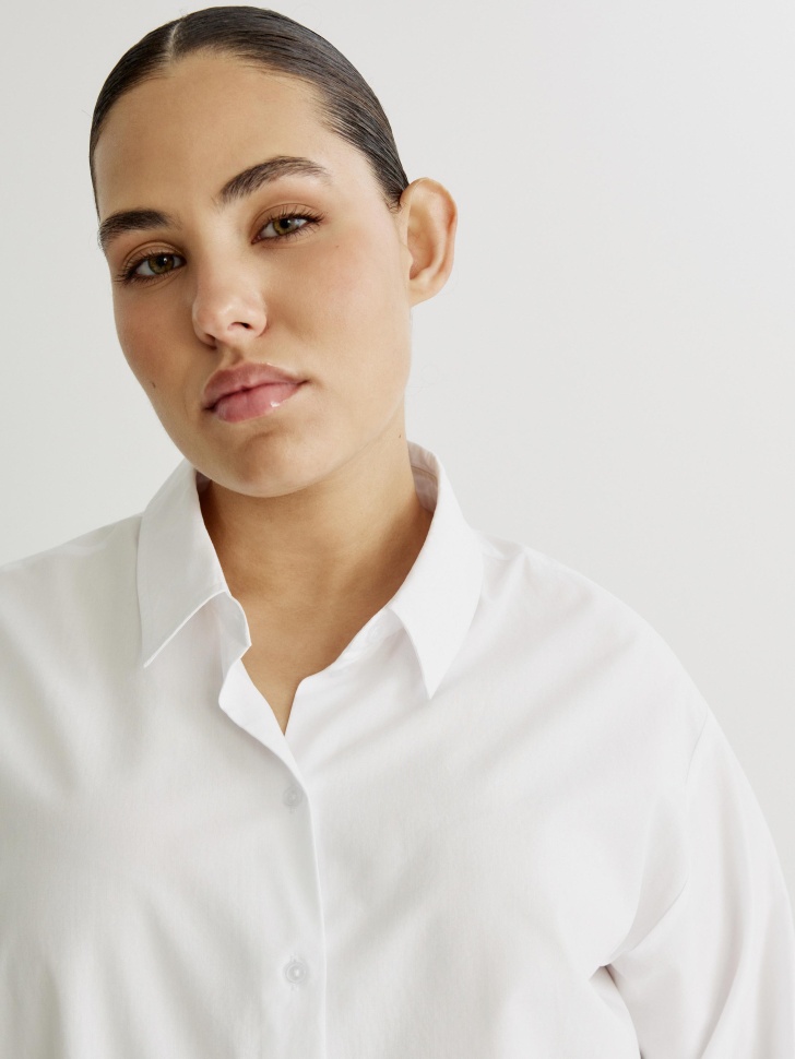 рубашка оверсайз из хлопка с вискозой для взрослого возраста оригинал