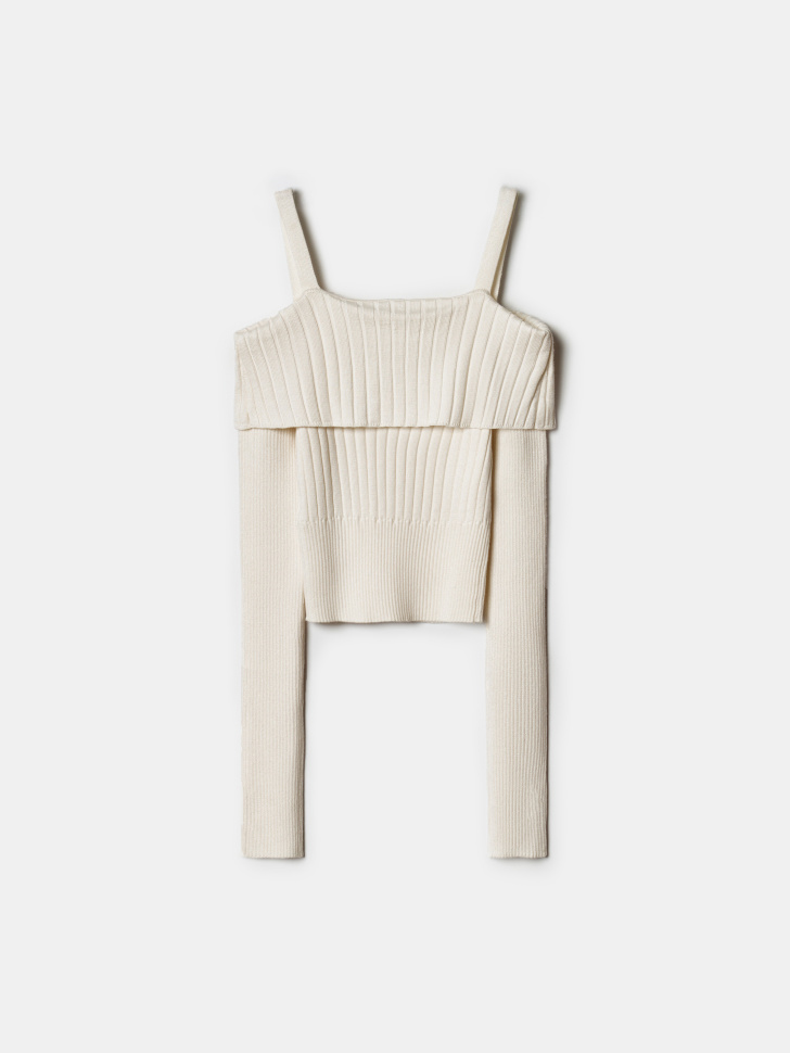 джемпер с открытыми плечами для девочек из россии вид сбоку