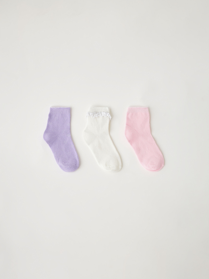 Набор из 3 пар носков для девочек (принт, 18-20)