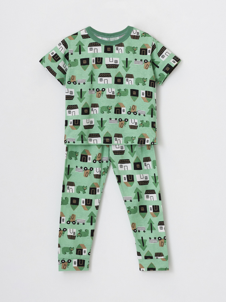 Пижама с принтом для мальчиков (принт, 104-110) sela 4680168043741 - фото 2