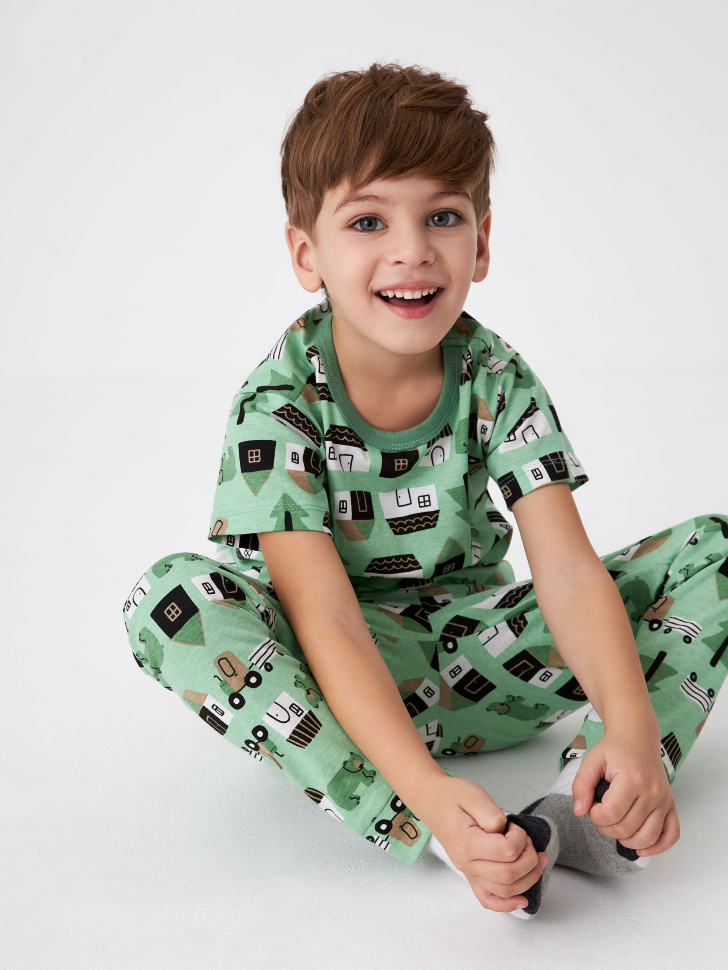 Пижама с принтом для мальчиков (принт, 104-110) sela 4680168043741 - фото 6